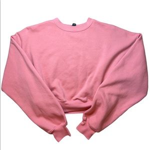 Pink Cropped Crew Neck